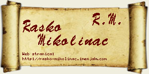 Raško Mikolinac vizit kartica